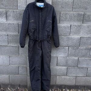 Vintage Black 5 AVENUE SNOWSUIT Ski Suit Size 40 USA